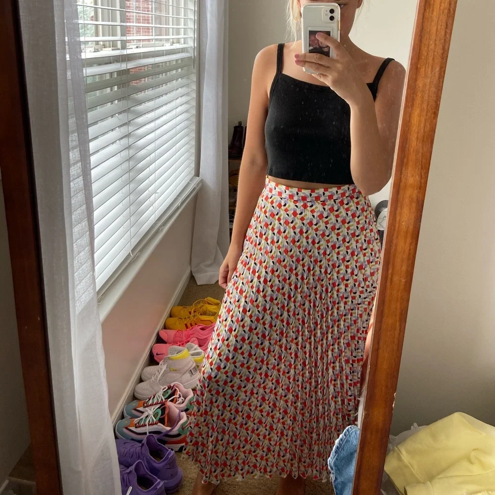 Zara geometric multicolored print skirt Size M - Picture 2 of 5